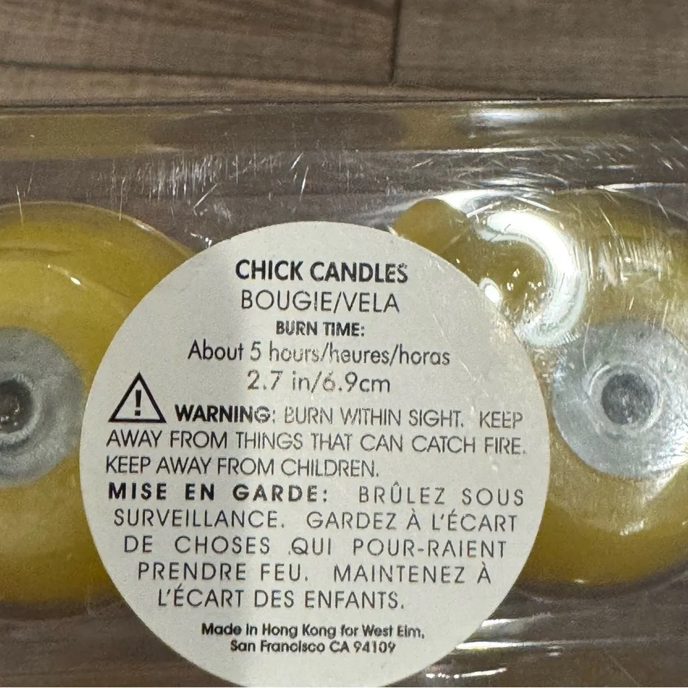 Vintage West Elm Easter Chick Candles Pack of 4 New Made in Hong Kong